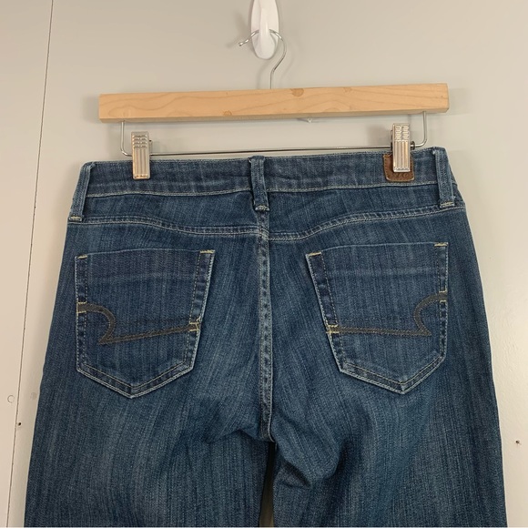 New! AE American Eagle True Boot Jeans 4 Regular Dark Low Rise - Picture 9 of 9